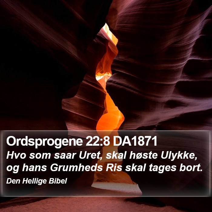 Ordsprogene 22:8 DA1871 Bible Study