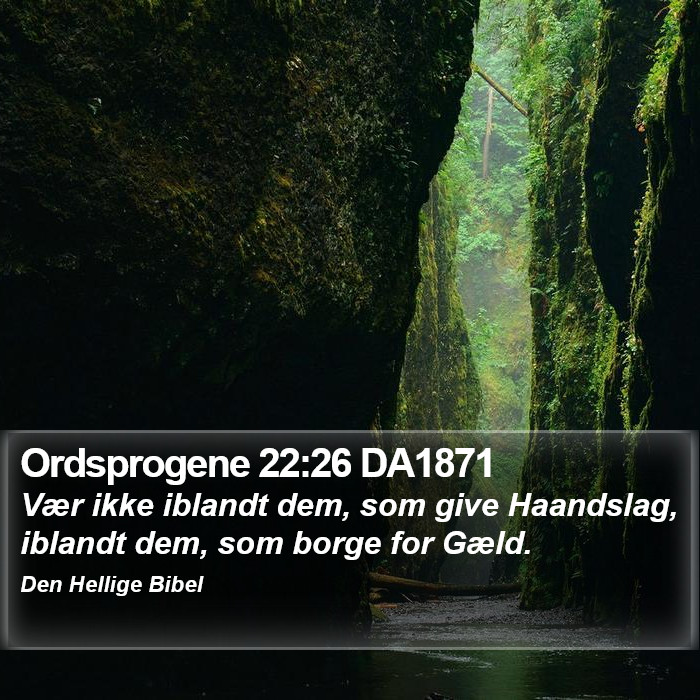 Ordsprogene 22:26 DA1871 Bible Study