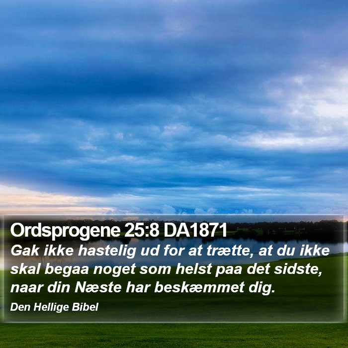 Ordsprogene 25:8 DA1871 Bible Study