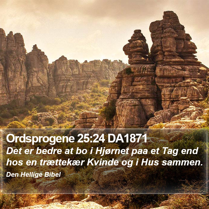Ordsprogene 25:24 DA1871 Bible Study