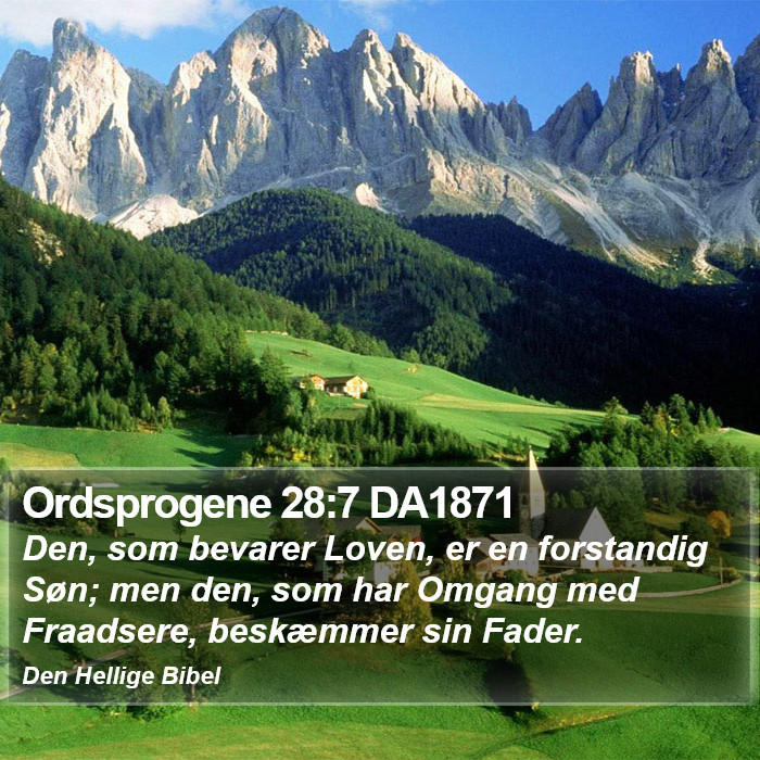 Ordsprogene 28:7 DA1871 Bible Study