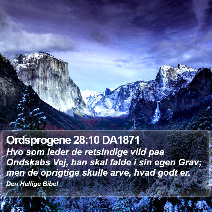Ordsprogene 28:10 DA1871 Bible Study