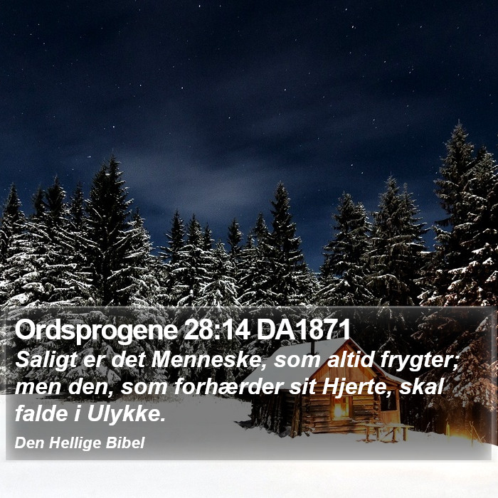 Ordsprogene 28:14 DA1871 Bible Study