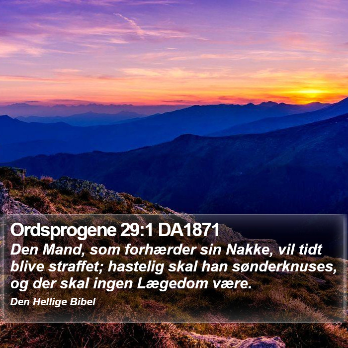 Ordsprogene 29:1 DA1871 Bible Study