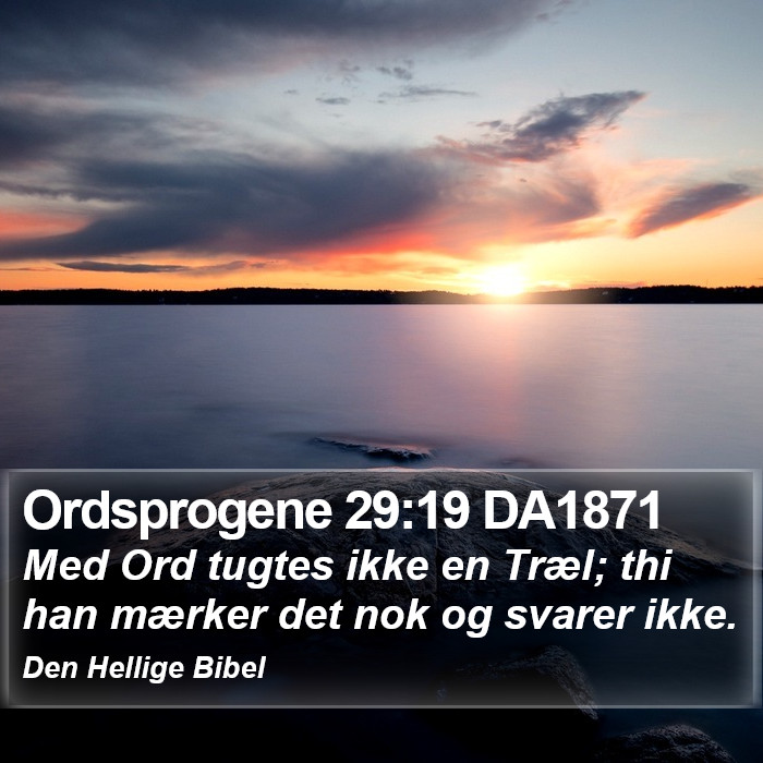 Ordsprogene 29:19 DA1871 Bible Study