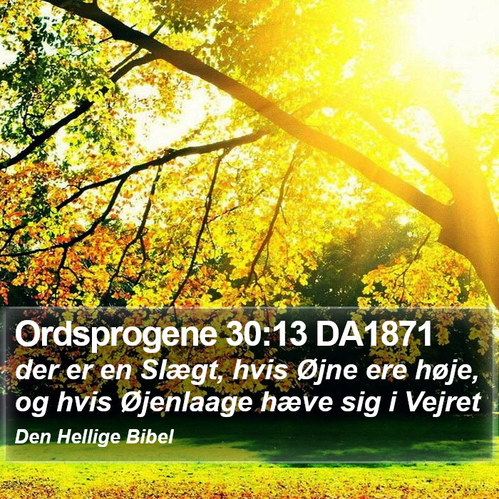 Ordsprogene 30:13 DA1871 Bible Study