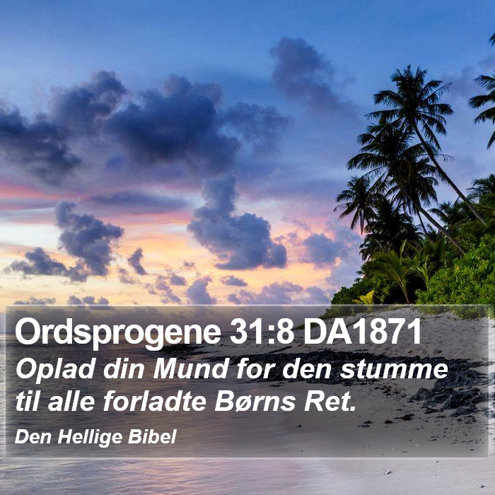 Ordsprogene 31:8 DA1871 Bible Study