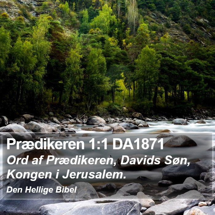 Prædikeren 1:1 DA1871 Bible Study