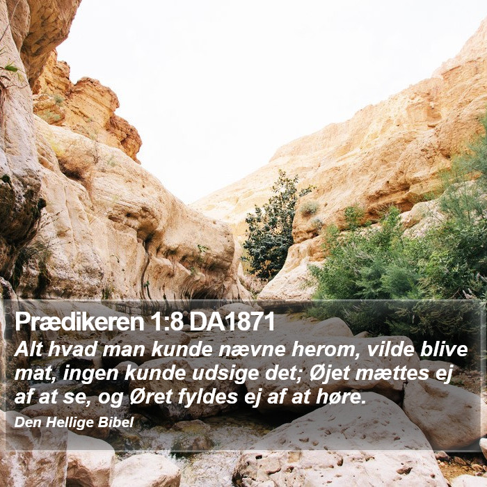 Prædikeren 1:8 DA1871 Bible Study