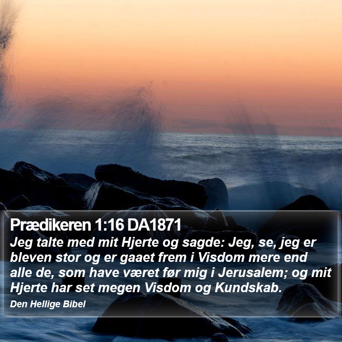 Prædikeren 1:16 DA1871 Bible Study