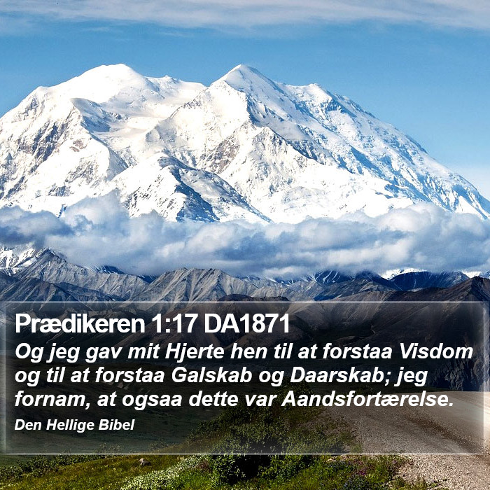 Prædikeren 1:17 DA1871 Bible Study