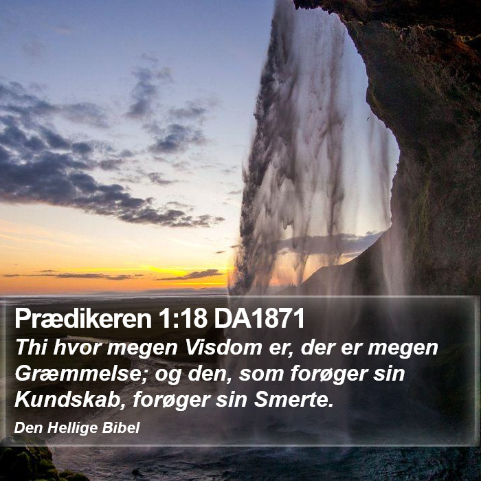 Prædikeren 1:18 DA1871 Bible Study