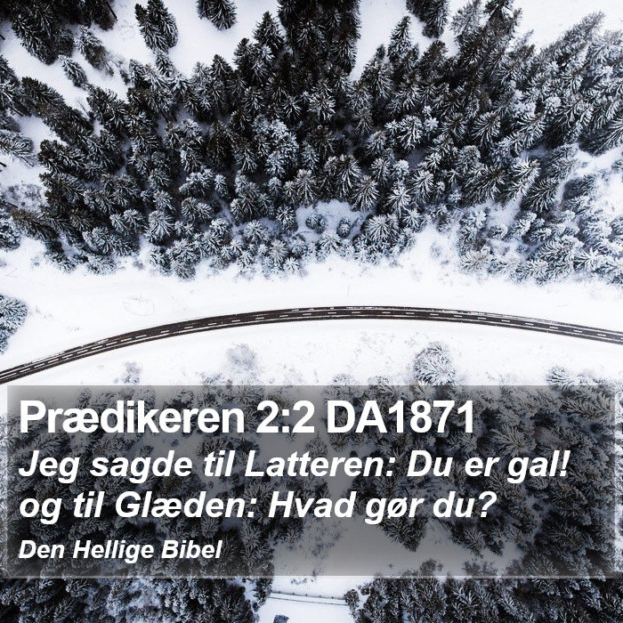 Prædikeren 2:2 DA1871 Bible Study