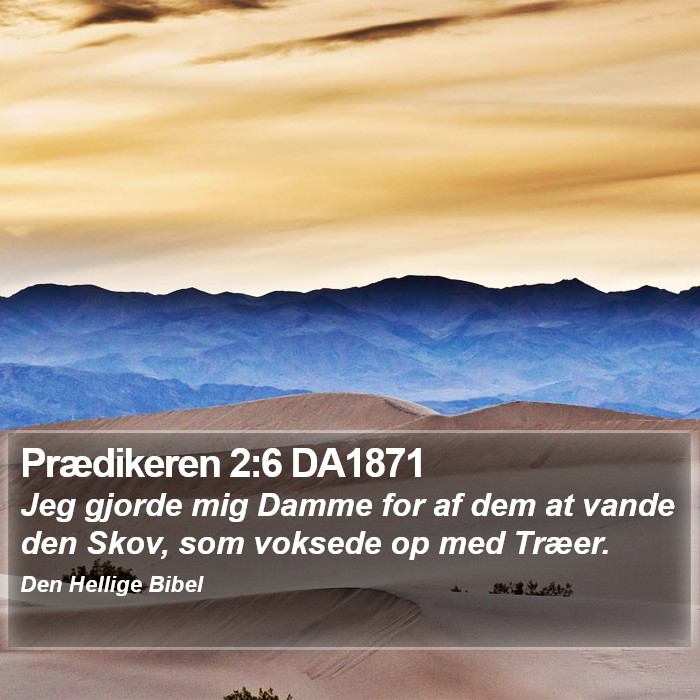 Prædikeren 2:6 DA1871 Bible Study