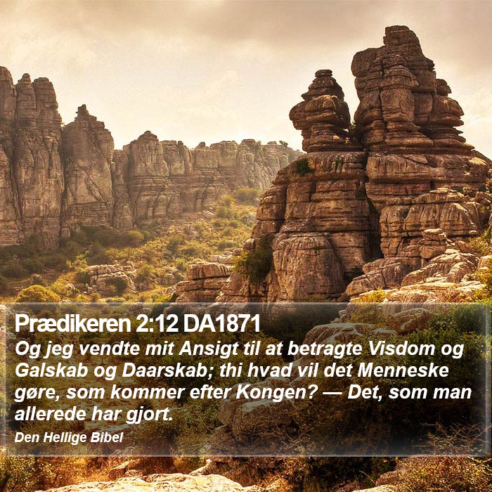 Prædikeren 2:12 DA1871 Bible Study