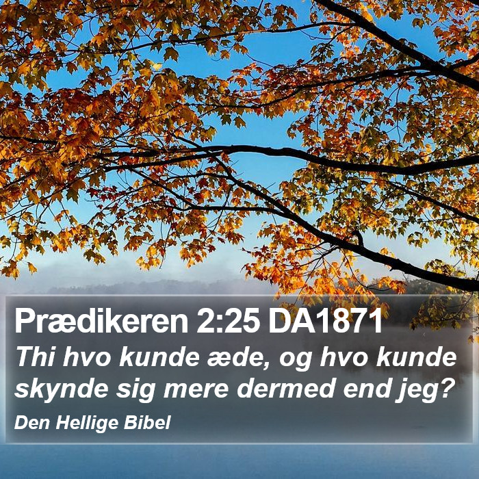 Prædikeren 2:25 DA1871 Bible Study