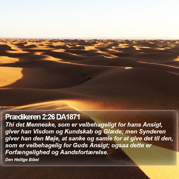 Prædikeren 2:26 DA1871 Bible Study