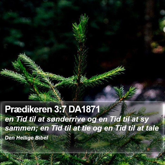 Prædikeren 3:7 DA1871 Bible Study