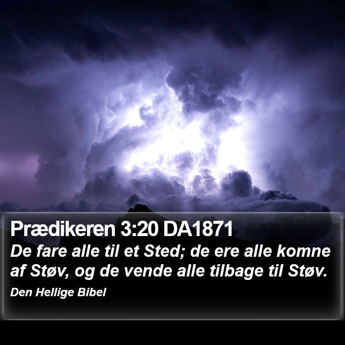 Prædikeren 3:20 DA1871 Bible Study