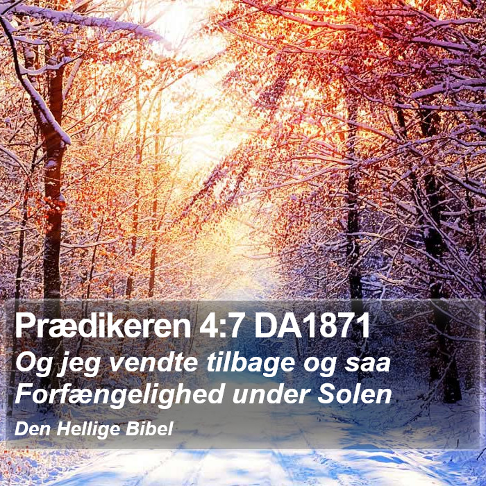 Prædikeren 4:7 DA1871 Bible Study