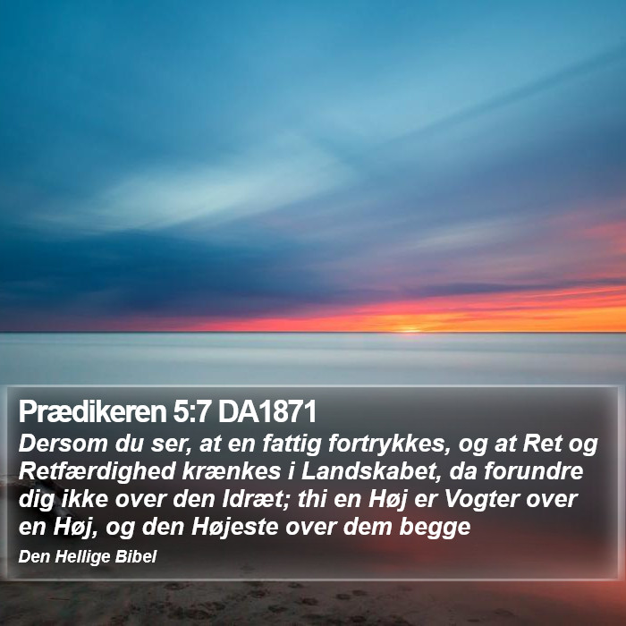Prædikeren 5:7 DA1871 Bible Study