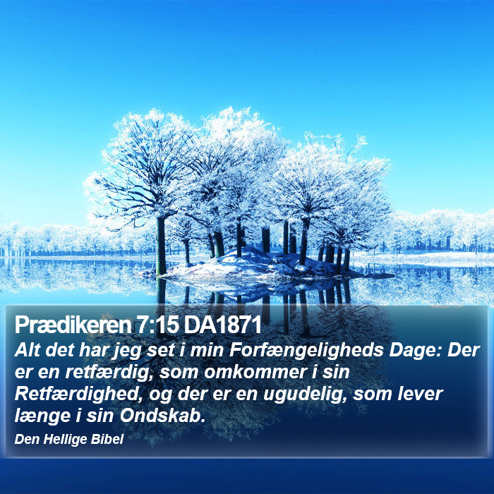 Prædikeren 7:15 DA1871 Bible Study