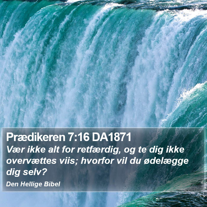 Prædikeren 7:16 DA1871 Bible Study