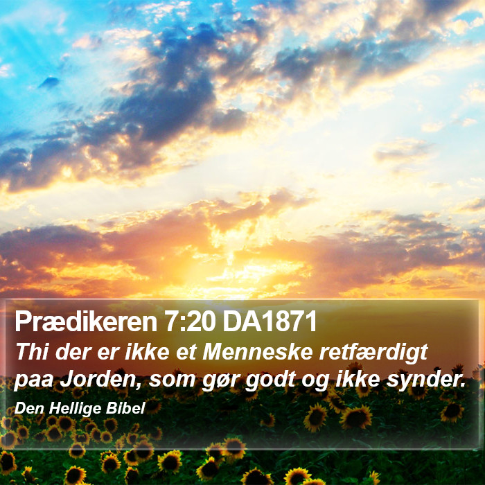 Prædikeren 7:20 DA1871 Bible Study