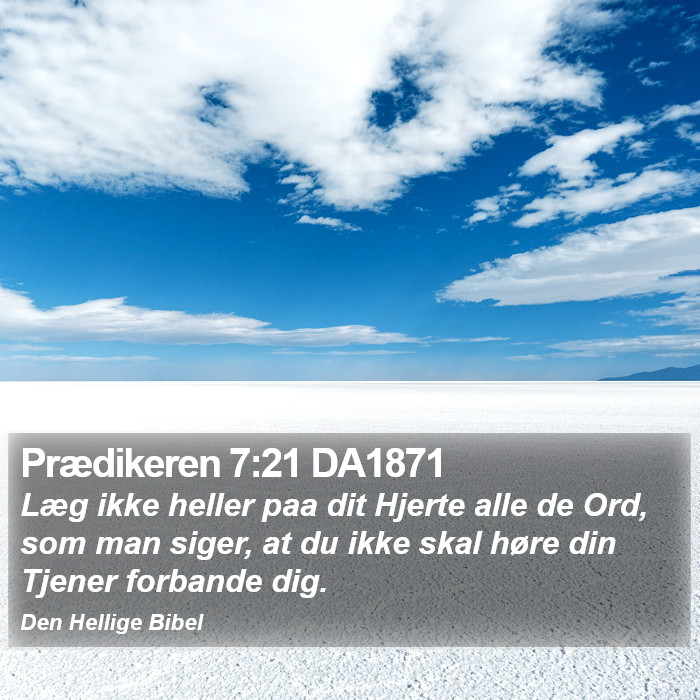 Prædikeren 7:21 DA1871 Bible Study