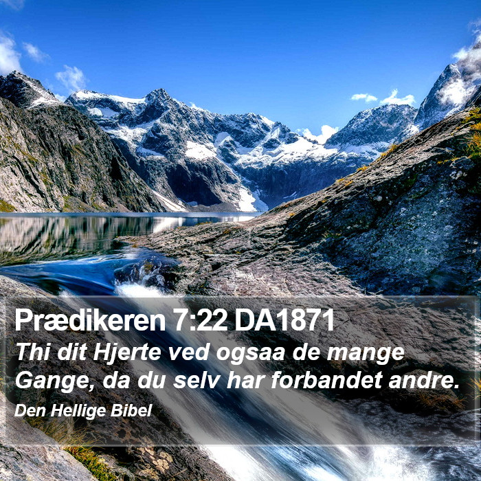 Prædikeren 7:22 DA1871 Bible Study