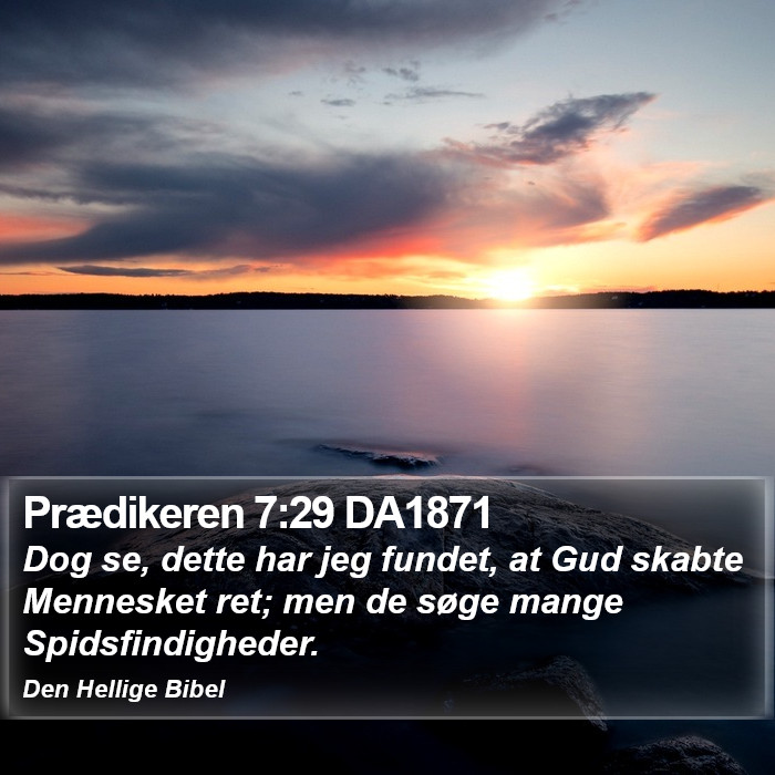 Prædikeren 7:29 DA1871 Bible Study