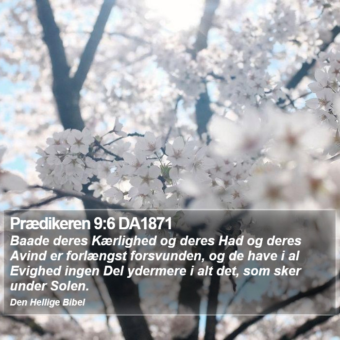 Prædikeren 9:6 DA1871 Bible Study