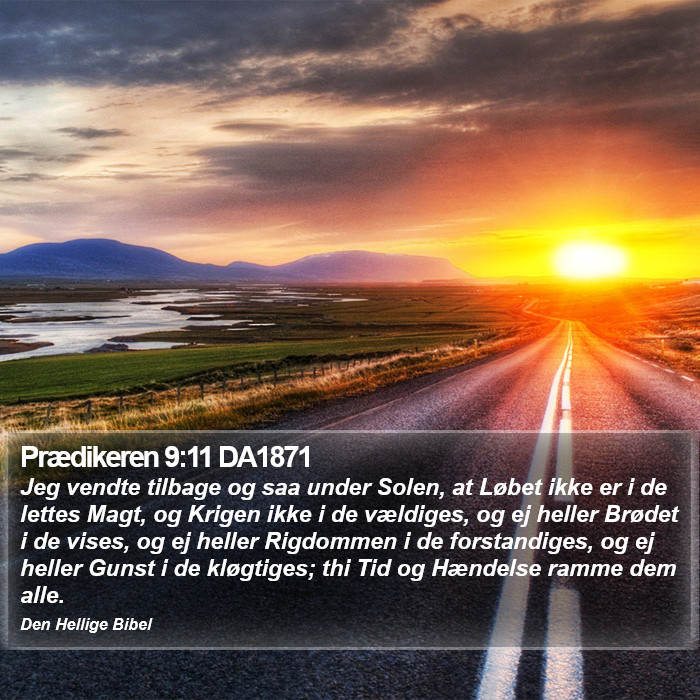 Prædikeren 9:11 DA1871 Bible Study