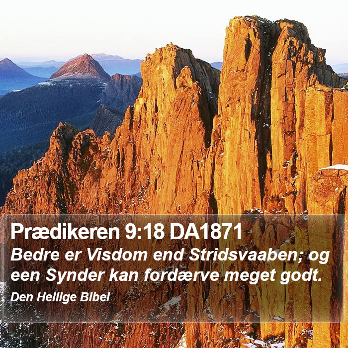 Prædikeren 9:18 DA1871 Bible Study