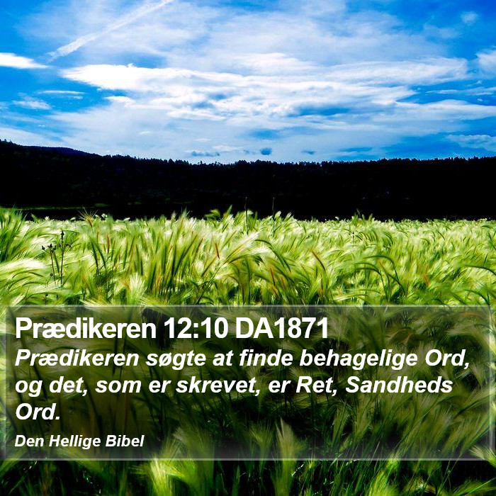 Prædikeren 12:10 DA1871 Bible Study