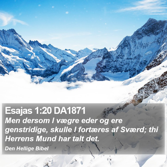 Esajas 1:20 DA1871 Bible Study