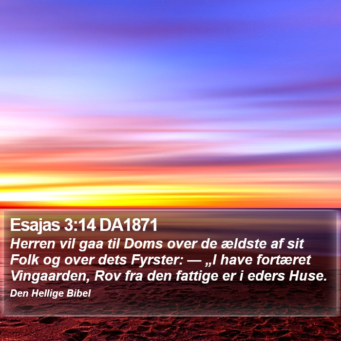 Esajas 3:14 DA1871 Bible Study