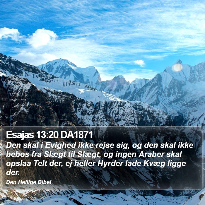 Esajas 13:20 DA1871 Bible Study