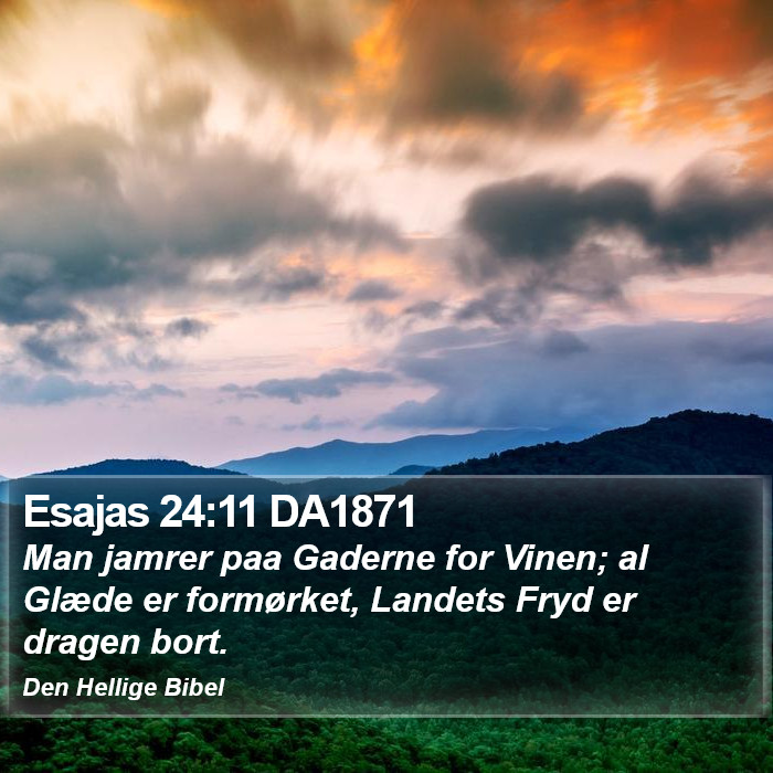 Esajas 24:11 DA1871 Bible Study