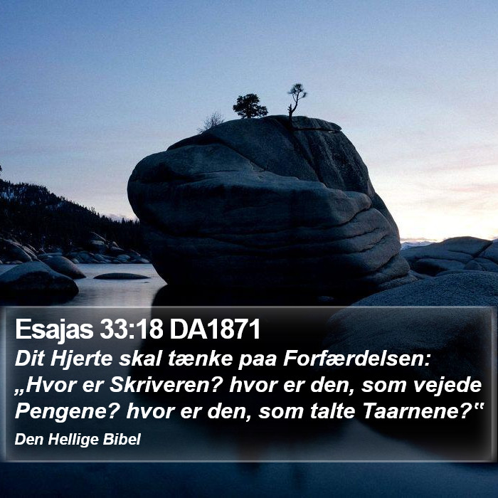 Esajas 33:18 DA1871 Bible Study