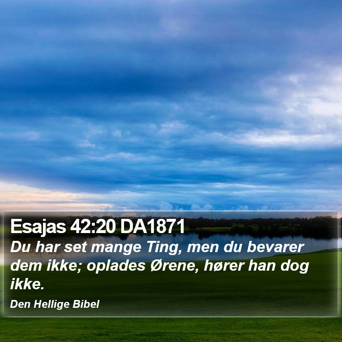 Esajas 42:20 DA1871 Bible Study