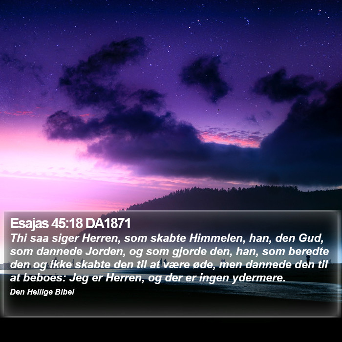 Esajas 45:18 DA1871 Bible Study