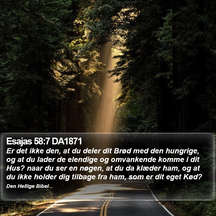 Esajas 58:7 DA1871 Bible Study