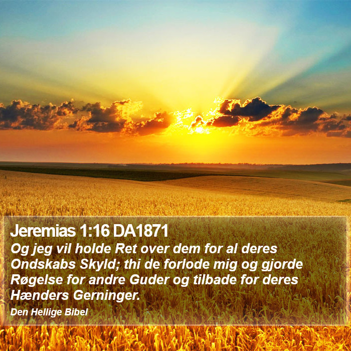 Jeremias 1:16 DA1871 Bible Study