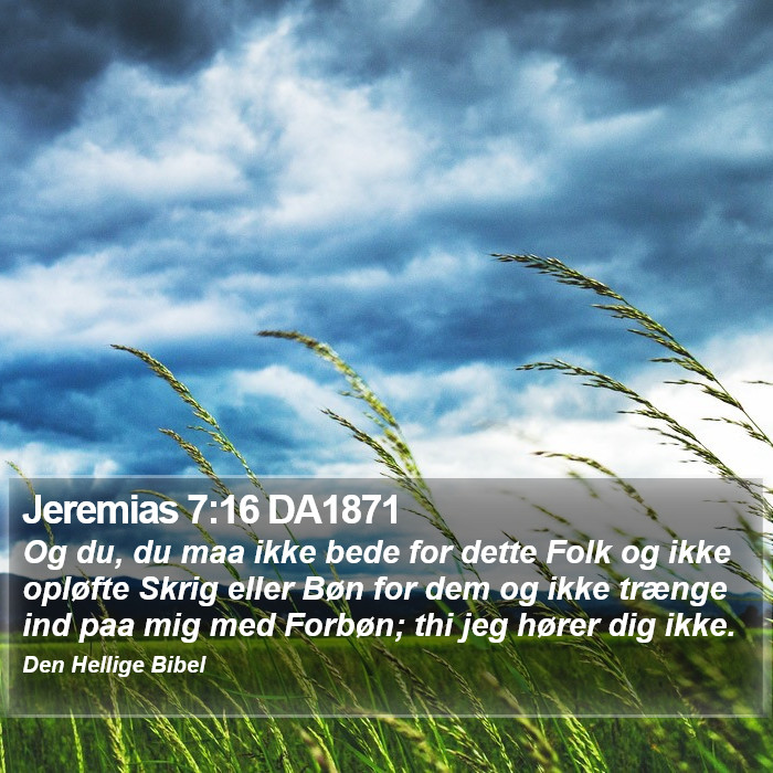 Jeremias 7:16 DA1871 Bible Study