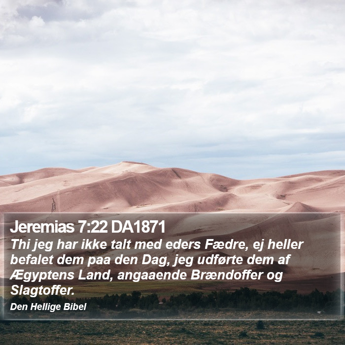 Jeremias 7:22 DA1871 Bible Study