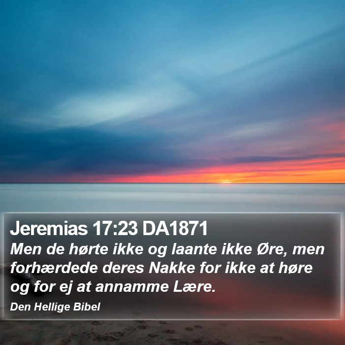 Jeremias 17:23 DA1871 Bible Study