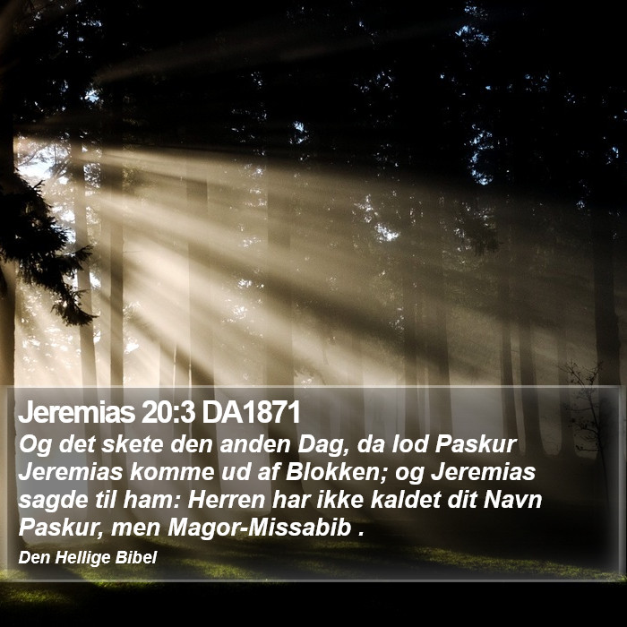 Jeremias 20:3 DA1871 Bible Study