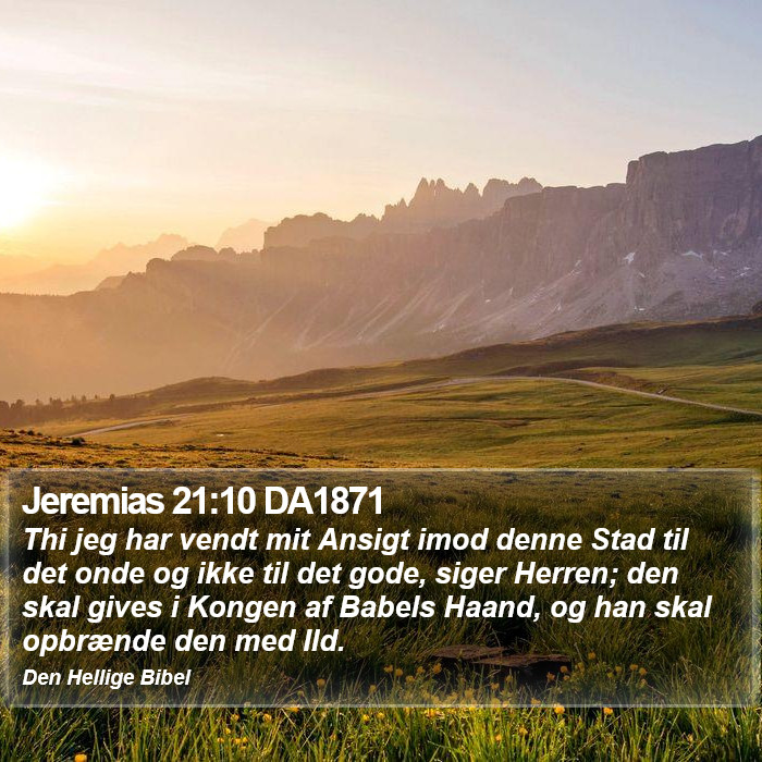 Jeremias 21:10 DA1871 Bible Study