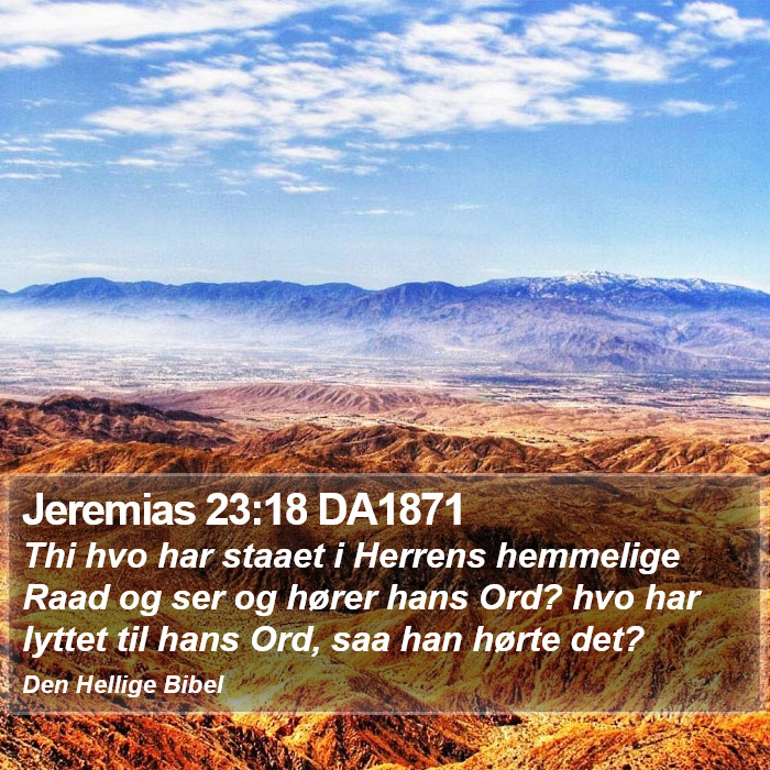 Jeremias 23:18 DA1871 Bible Study